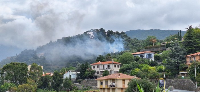Bordighera, incendio nei pressi del casello autostradale: sul posto due squadre dei vigili del fuoco