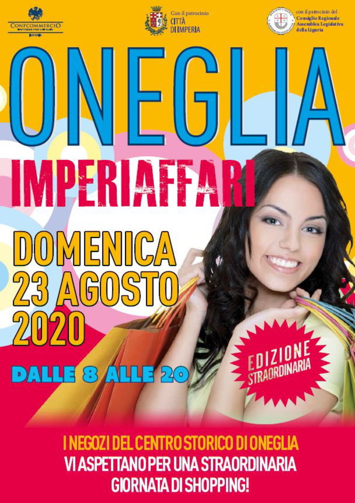 Imperia: domenica prossima negozi aperti a Oneglia con ‘Imperiaffari’, evento targato Confcommercio