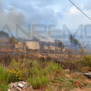 Ventimiglia: incendio di sterpaglie dalla tarda mattinata nella zona di Peglia, intervento dei Vigili del Fuoco Ventimiglia: incendio di sterpaglie dalla tarda mattinata nella zona di Peglia, intervento dei Vigili del Fuoco