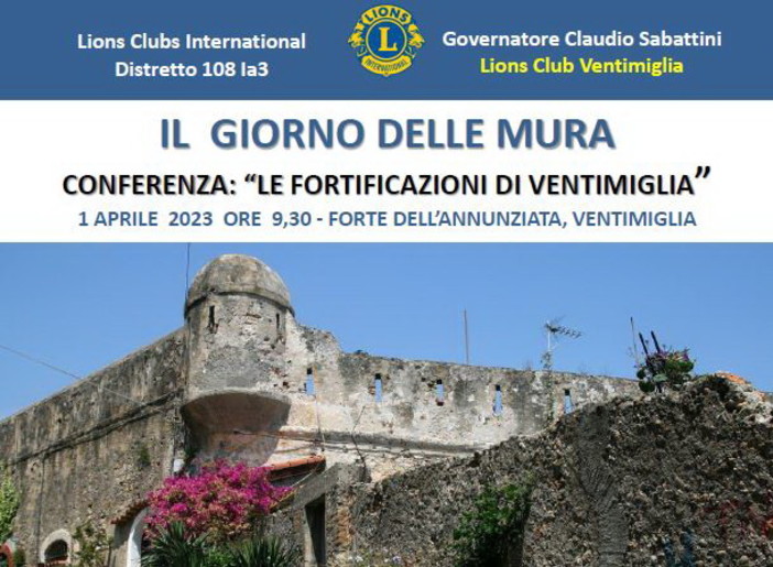 Ventimiglia: con l’evento ‘Il Giorno delle Mura’ il Lions Club onora il passato della città Ventimiglia: con l’evento ‘Il Giorno delle Mura’ il Lions Club onora il passato della città