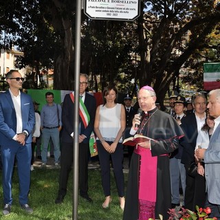 Sanremo: da oggi i giardini della Foce sono intitolati ai magistrati Giovanni Falcone e Paolo Borsellino (Foto)