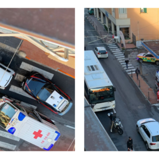 Bordighera, incidente in via Vittorio Emanuele II: soccorsi in azione (Foto)