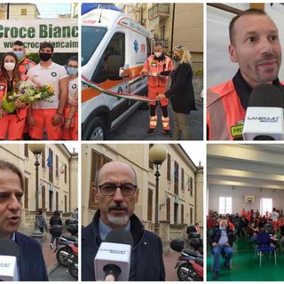 Imperia: la Croce Bianca inaugura i nuovi mezzi, Trincheri: "Dopo sette anni lascio la presidenza, bello terminare con una festa" (foto e video)