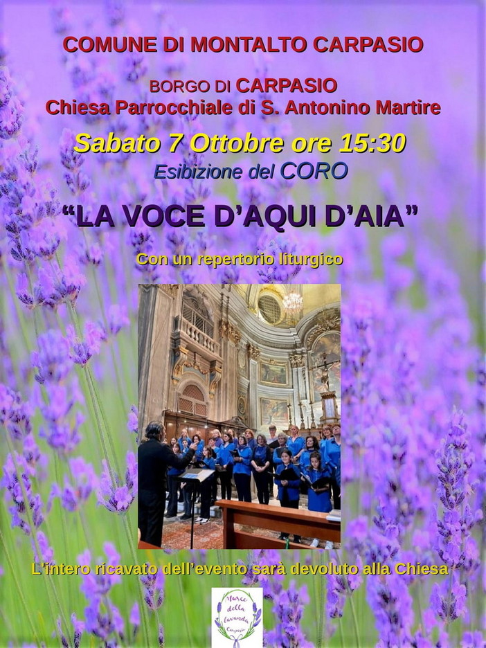 Concerto della corale della Costa Azzurra 'La Voce d'Aqui d'Aia' nella Chiesa Parrocchiale di Carpasio Concerto della corale della Costa Azzurra 'La Voce d'Aqui d'Aia' nella Chiesa Parrocchiale di Carpasio