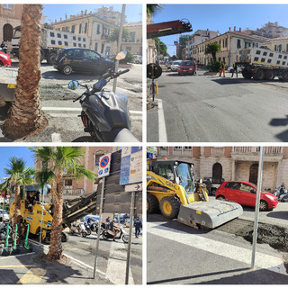 Imperia, lavori in corso per gli asfalti mandano in tilt il traffico sul Berta (foto)