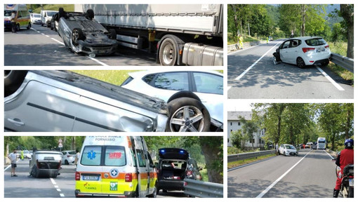 Frontale tra due auto a Nava, un ferito in Pronto soccorso (foto)