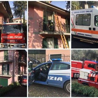 Imperia: panico per un incendio in un appartamento di via Diano Calderina (foto e video)