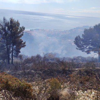 Incendio a Camporosso, Gibelli: "Situazione prontamente contenuta e riportata sotto controllo" (Foto)