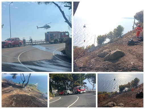 Ventimiglia, incendio alla Mortola: in azione anche squadre della Protezione civile (Foto e video)