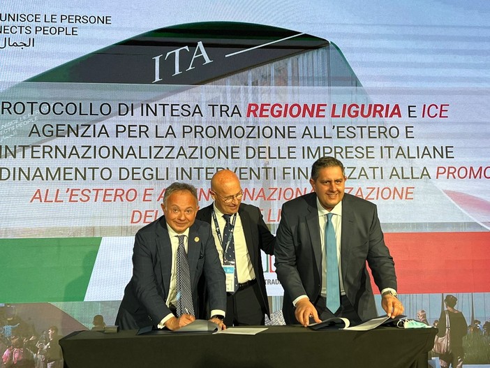 Expo Dubai: firmato protocollo tra Regione e agenzia Ice per la promozione delle imprese liguri nel mondo Expo Dubai: firmato protocollo tra Regione e agenzia Ice per la promozione delle imprese liguri nel mondo