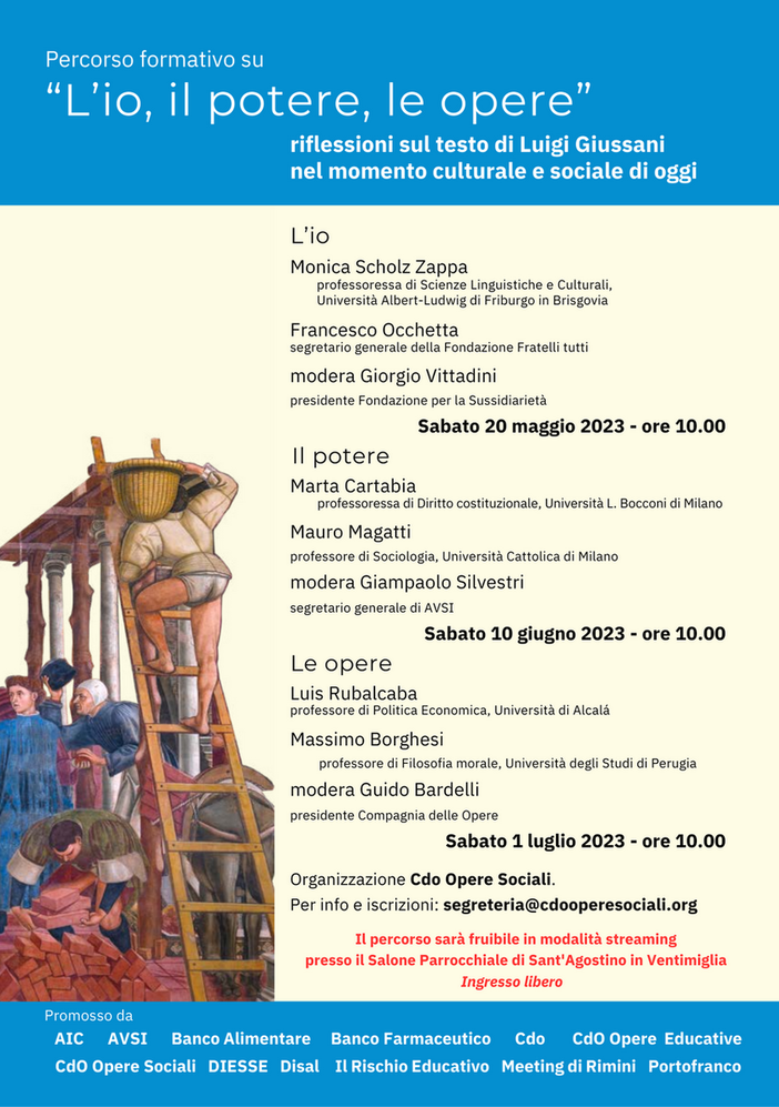 Ventimiglia: incontro del percorso formativo sul testo di Don Luigi Giussani: ‘L’io, il potere e le opere’
