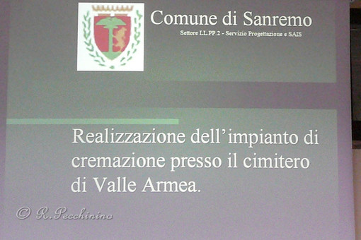 Sanremo: prosegue l'iter per realizzare un forno crematorio in Valle Armea. Si attende un privato interessato Sanremo: prosegue l'iter per realizzare un forno crematorio in Valle Armea. Si attende un privato interessato