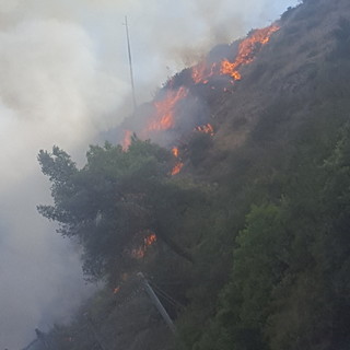 Anche i Vigili del Fuoco francesi al lavoro per spegnere l'incendio di Olivetta San Michele