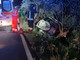 Imperia, finisce con l'auto in una fascia per evitare un cinghiale: incidente a Montegrazie (foto)