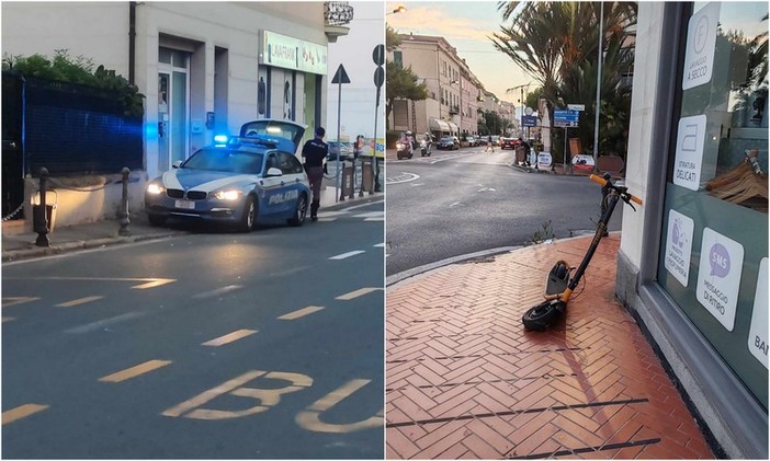 Bordighera, incidente in monopattino: mobilitazione di soccorsi in via Vittorio Emanuele II (Foto)