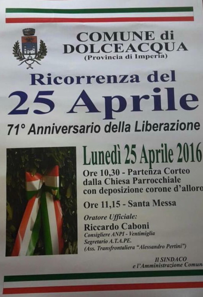 Dolceacqua: tutto il programma di domani per la ricorrenza del 25 Aprile