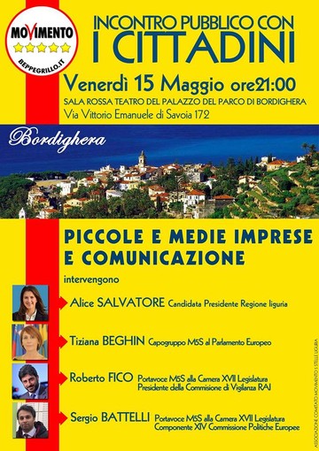 #ElezioniRegionali: questa sera al Palazzo del Parco, incontro pubblico del M5S sul tema 'Piccole e medie Imprese e comunicazione'