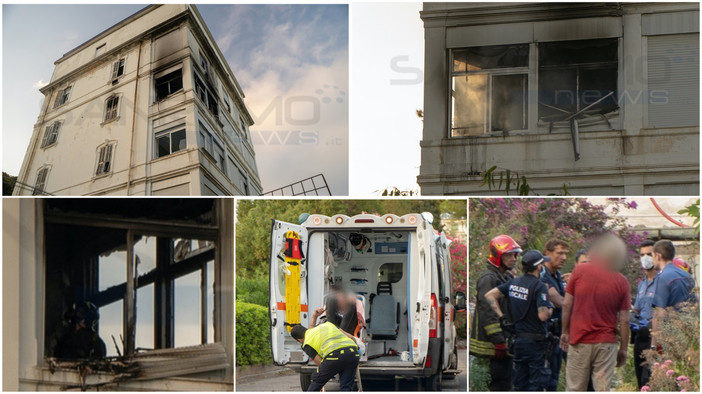 Sanremo: secondo incendio in tre giorni a Villa Helios, clochard ricoverati (foto)