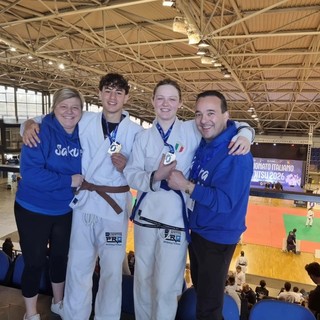 Mattia Salvi e Vittoria Nigro protagonisti ai Campionati Italiani: oro e argento per il Judo Club Sakura Arma di Taggia