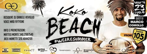 Grandi novità e importanti ritorni al Koko Beach di Imperia: venerdì serata POP VINTAGE, sabato arriva Marco Comollo di Radio 105
