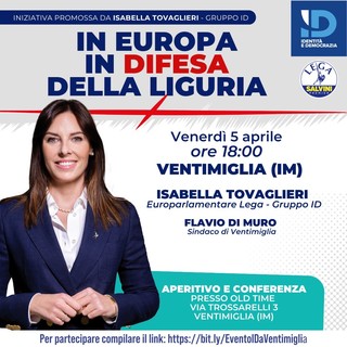Ventimiglia, venerdì la visita dell’europarlamentare Isabella Tovaglieri
