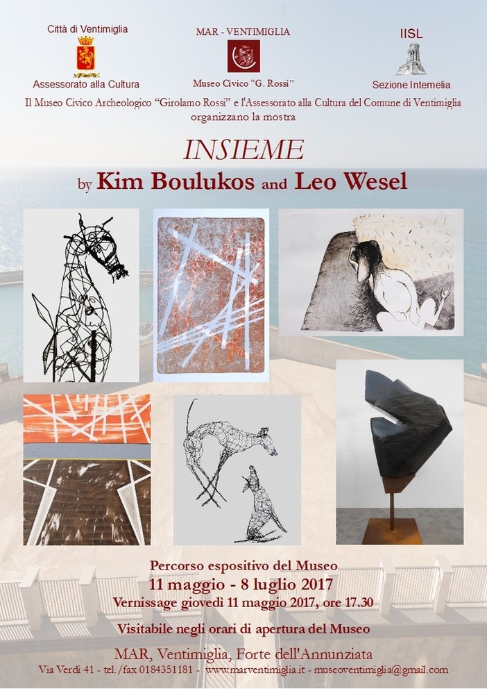 Ventimiglia: giovedì al Museo Archeologico il vernissage della mostra “Insieme” di Kim Boulukos e Leo Wesel
