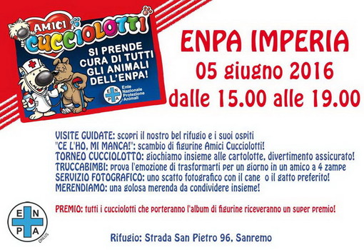 Sanremo: "Rifugi aperti" domenica prossima nuova simpatica iniziativa insieme ai nostri amici quattrozampe Sanremo: "Rifugi aperti" domenica prossima nuova simpatica iniziativa insieme ai nostri amici quattrozampe