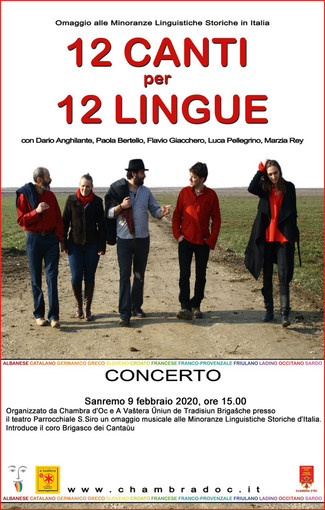 Sanremo: sabato pomeriggio un concerto per omaggiare le lingue minoritarie