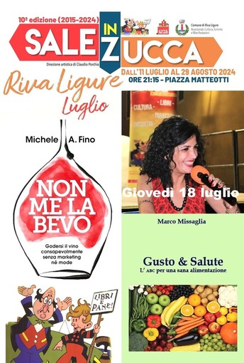Riva Ligure-Sale In Zucca: "Vino e Salute: approfondimenti e riflessioni con due autori di spicco, Michele A. Fino e Marco Missaglia Riva Ligure-Sale In Zucca: "Vino e Salute: approfondimenti e riflessioni con due autori di spicco, Michele A. Fino e Marco Missaglia