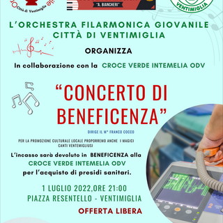 Domani al Resentello, concerto di beneficienza dell’Orchestra Filarmonica Giovanile Città di Ventimiglia Domani al Resentello, concerto di beneficienza dell’Orchestra Filarmonica Giovanile Città di Ventimiglia