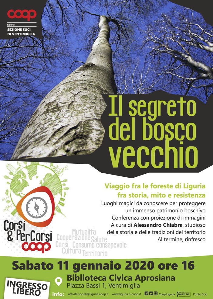 Ventimiglia: domani alla biblioteca Aprosiana un incontro per parlare delle storie legate ai boschi liguri Ventimiglia: domani alla biblioteca Aprosiana un incontro per parlare delle storie legate ai boschi liguri