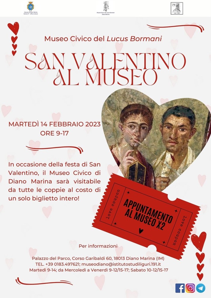 Diano Marina, per San Valentino apertura straordinaria del museo civico Diano Marina, per San Valentino apertura straordinaria del museo civico