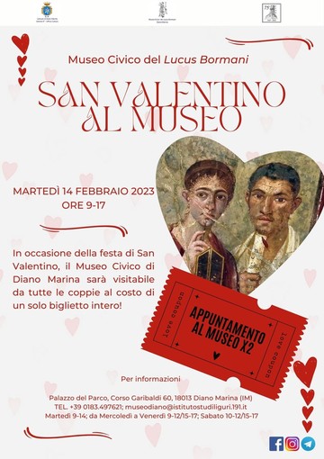 Diano Marina, per San Valentino apertura straordinaria del museo civico Diano Marina, per San Valentino apertura straordinaria del museo civico
