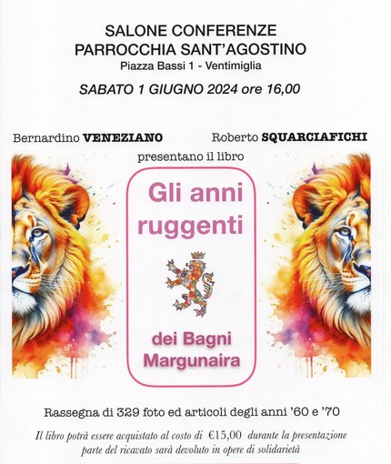 Ventimiglia, sabato al chiostro di Sant'Agostino la presentazione de 'Gli anni ruggenti dei Bagni Margunaira'