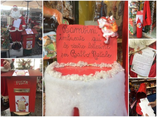 Le cassette esposte dai commercianti per le lettere a Babbo Natale