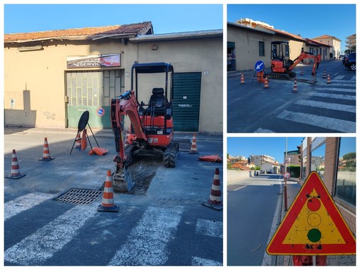 Bordighera, lavori in via Pasteur: scatta il senso unico alternato (Foto)
