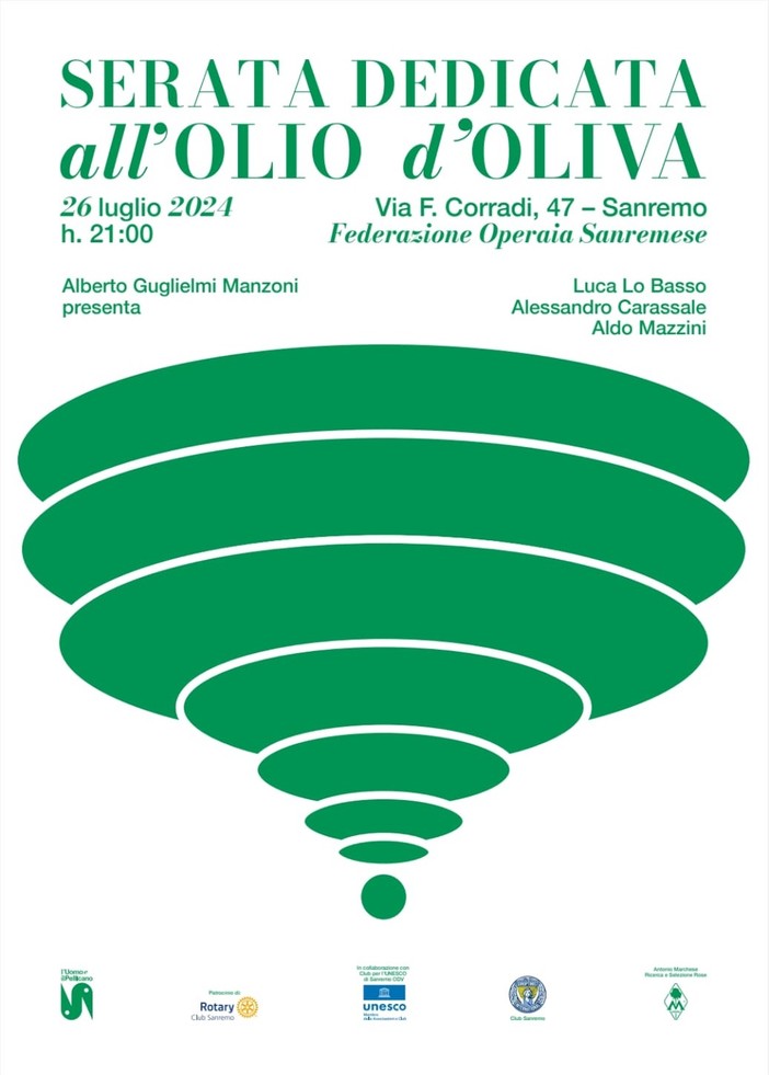 Sanremo, domani alla Federazione Operaia serata dedicata all'olio di oliva Sanremo, domani alla Federazione Operaia serata dedicata all'olio di oliva