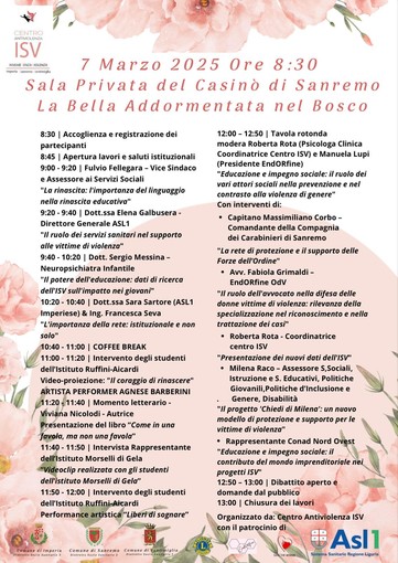Festa della donna, domani al Casinò di Sanremo un convegno organizzato dal Centro Antiviolenza