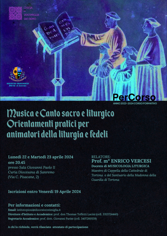 Sanremo, al via il incontri di orientamenti pratici di musica e canto sacro e liturgico Sanremo, al via il incontri di orientamenti pratici di musica e canto sacro e liturgico