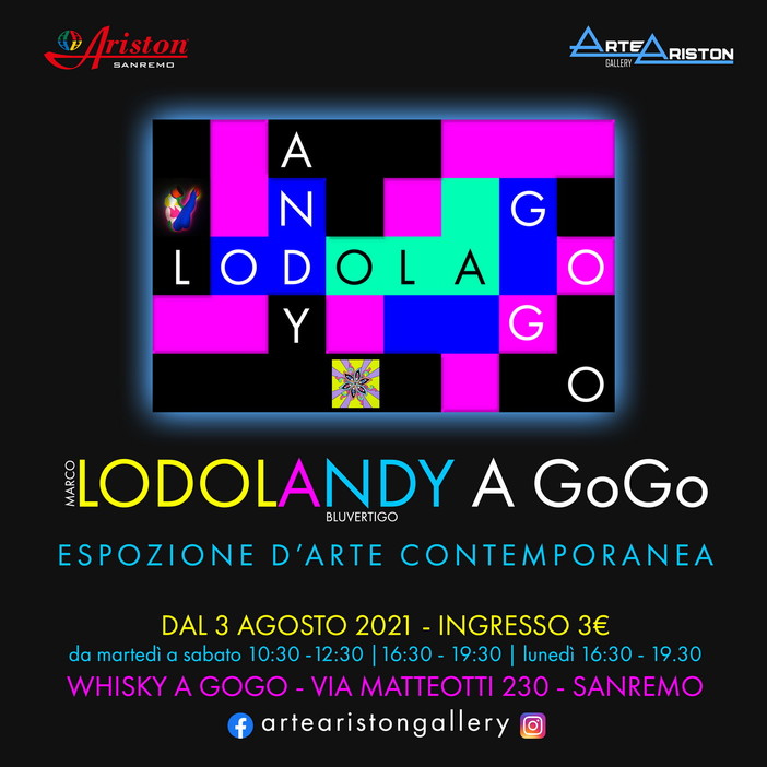 Sanremo: il mitico Whisky a GoGo ritorna a 'vivere' grazie alla mostra 'LodoLandy a GoGo' Sanremo: il mitico Whisky a GoGo ritorna a 'vivere' grazie alla mostra 'LodoLandy a GoGo'