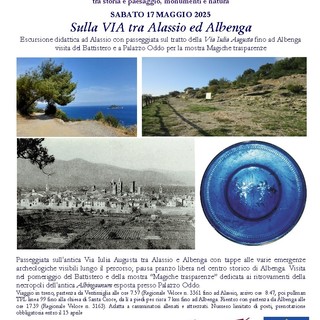 Il 17 maggio passeggiata didattica sul tratto della Via Iulia Augusta tra Alassio e Albenga
