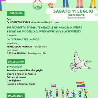 Bussana di Sanremo, la Festa dell’Unità conclude l'edizione con due eventi sulla pace