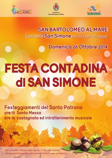 San Bartolomeo al Mare: domenica prossima appuntamento con la Festa di San Simone