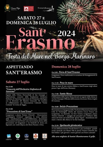 Tutto pronto domani per l'inizio della festa di Sant’Erasmo: domenica gran finale con lo spettacolo pirotecnico Tutto pronto domani per l'inizio della festa di Sant’Erasmo: domenica gran finale con lo spettacolo pirotecnico