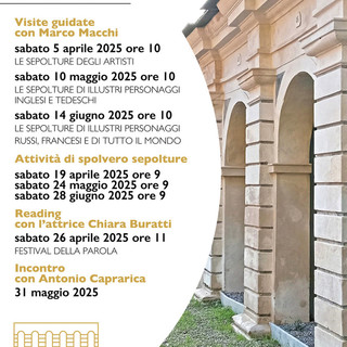 Sanremo, al via il 5 aprile le attività culturali al cimitero della Foce