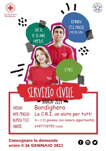 Bordighera, attivo il servizio civile alla croce rossa: ecco come partecipare Bordighera, attivo il servizio civile alla croce rossa: ecco come partecipare