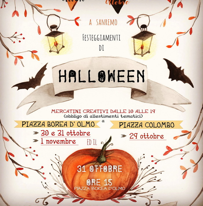Sanremo: Festa di Halloween, un lungo weekend di appuntamenti tra maschere, musica e mercatini