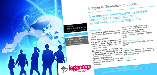 Imperia: domani alla Camera di Commercio congresso territoriale di Legacoop Liguria sull'economia cooperativa imperiese