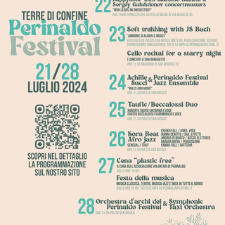 Dal 21 al 28 luglio torna la XVIII edizione “Terre di Confine, Perinaldo Festival”