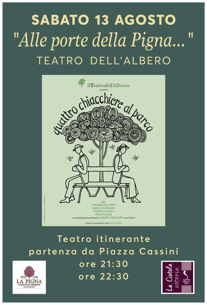 Sanremo: domani teatro itinerante nella Pigna con lo spettacolo &quot;Quattro chiacchiere al parco&quot;